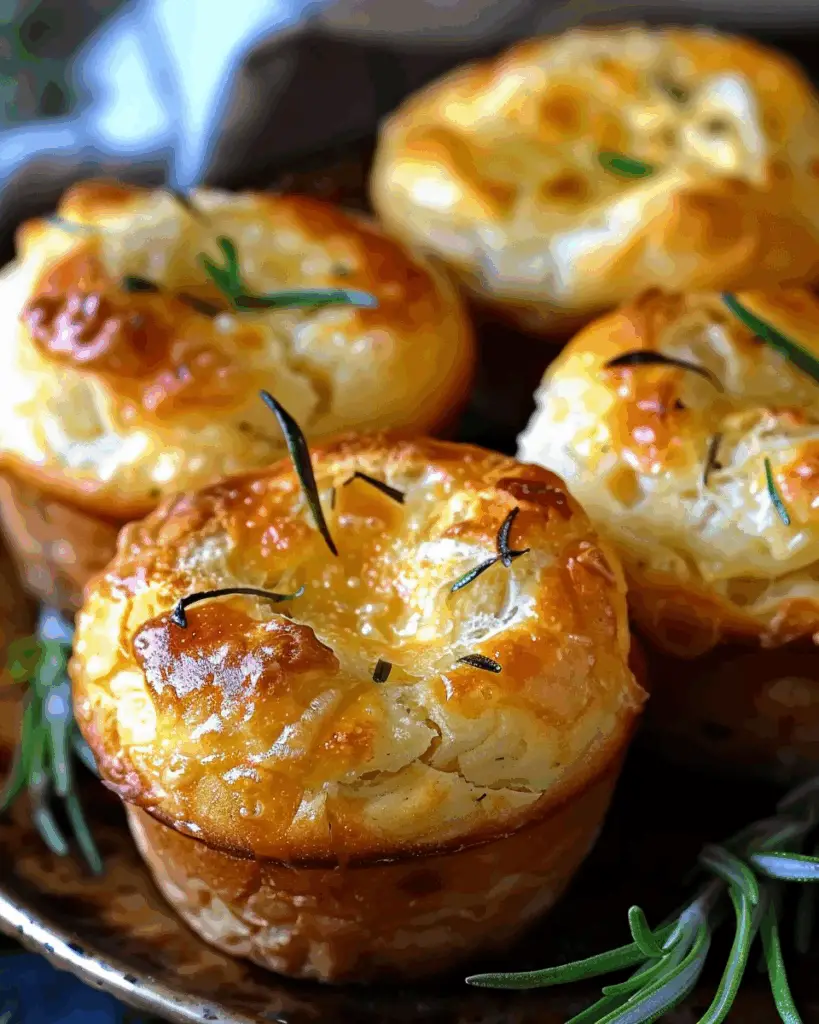 Golden Crust Garlic Rosemary Focaccia Muffins