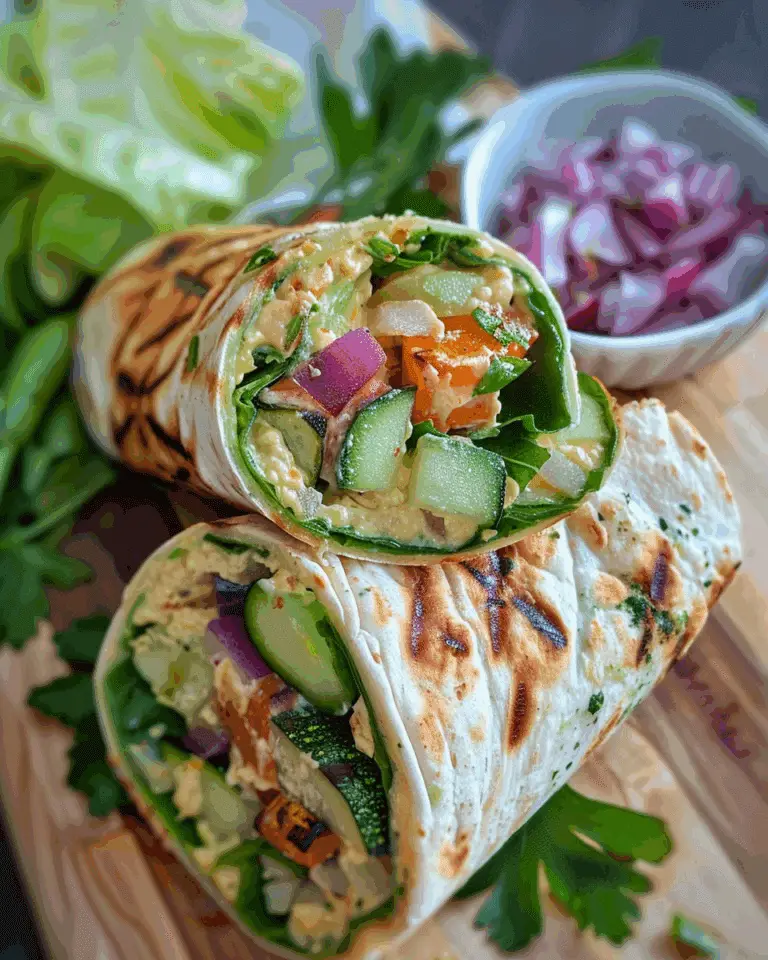 Grilled Vegetable Hummus Wraps