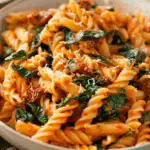 Healthy Sun Dried Tomato Pasta with Spinach (No Cream!)