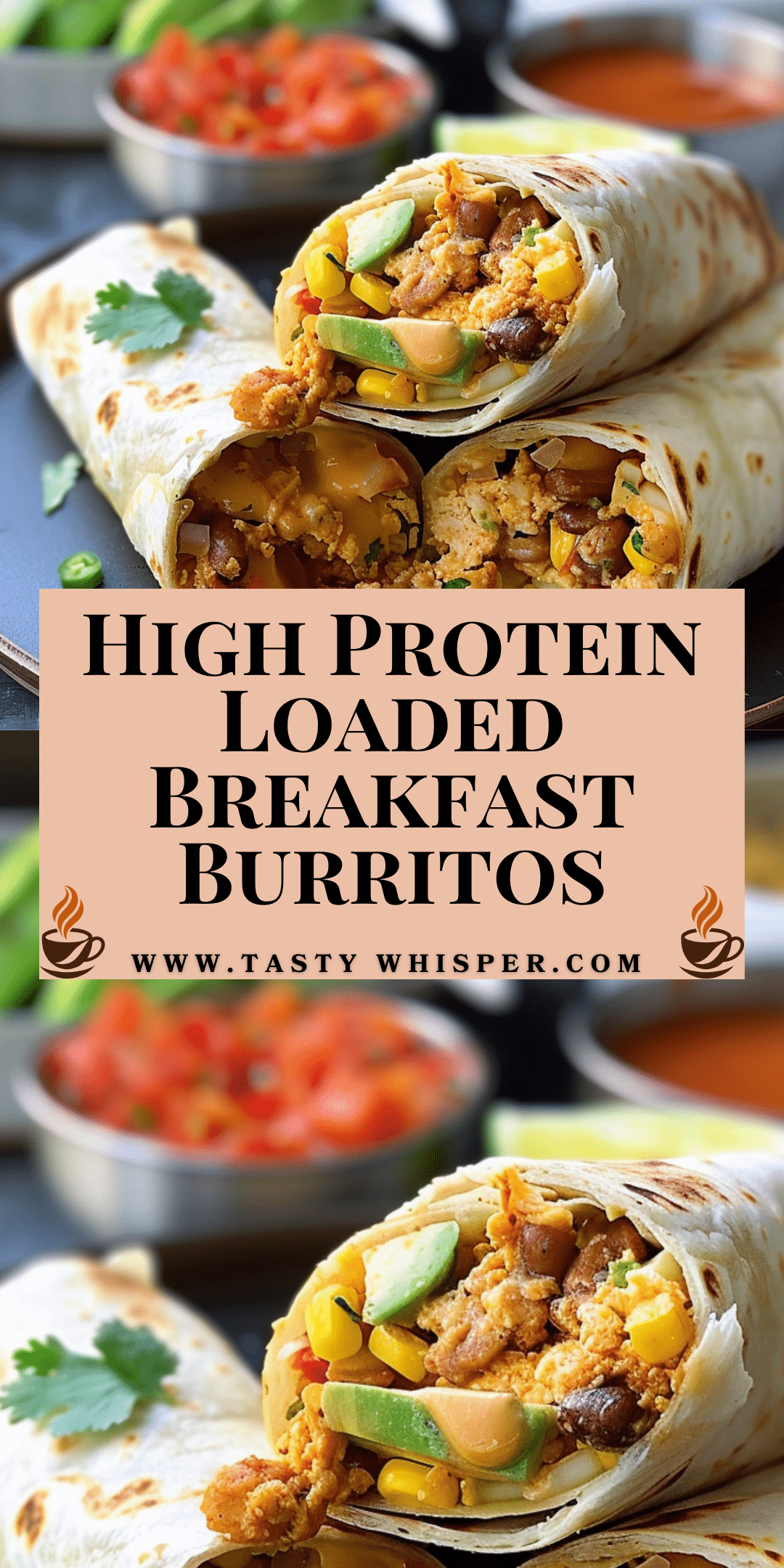 High Protein Loaded Breakfast Burritos | Tasty Whisper