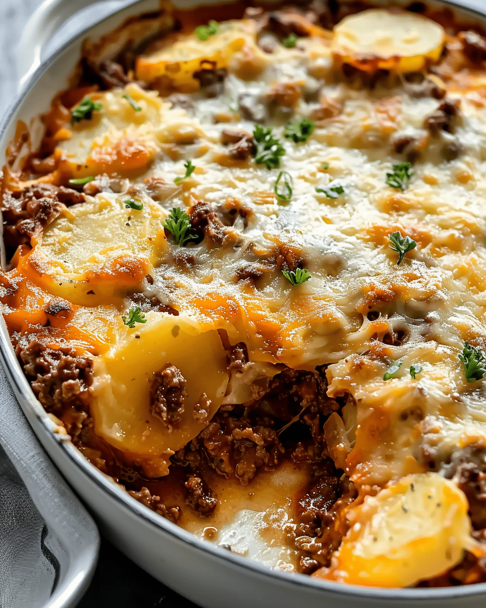 Hobo Casserole with Ground Beef & Potatoes