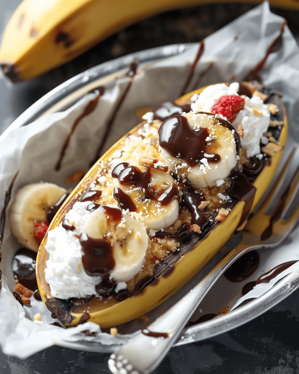 Juicy Campfire Banana Splits