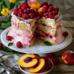 Juicy Peach Raspberry Cake