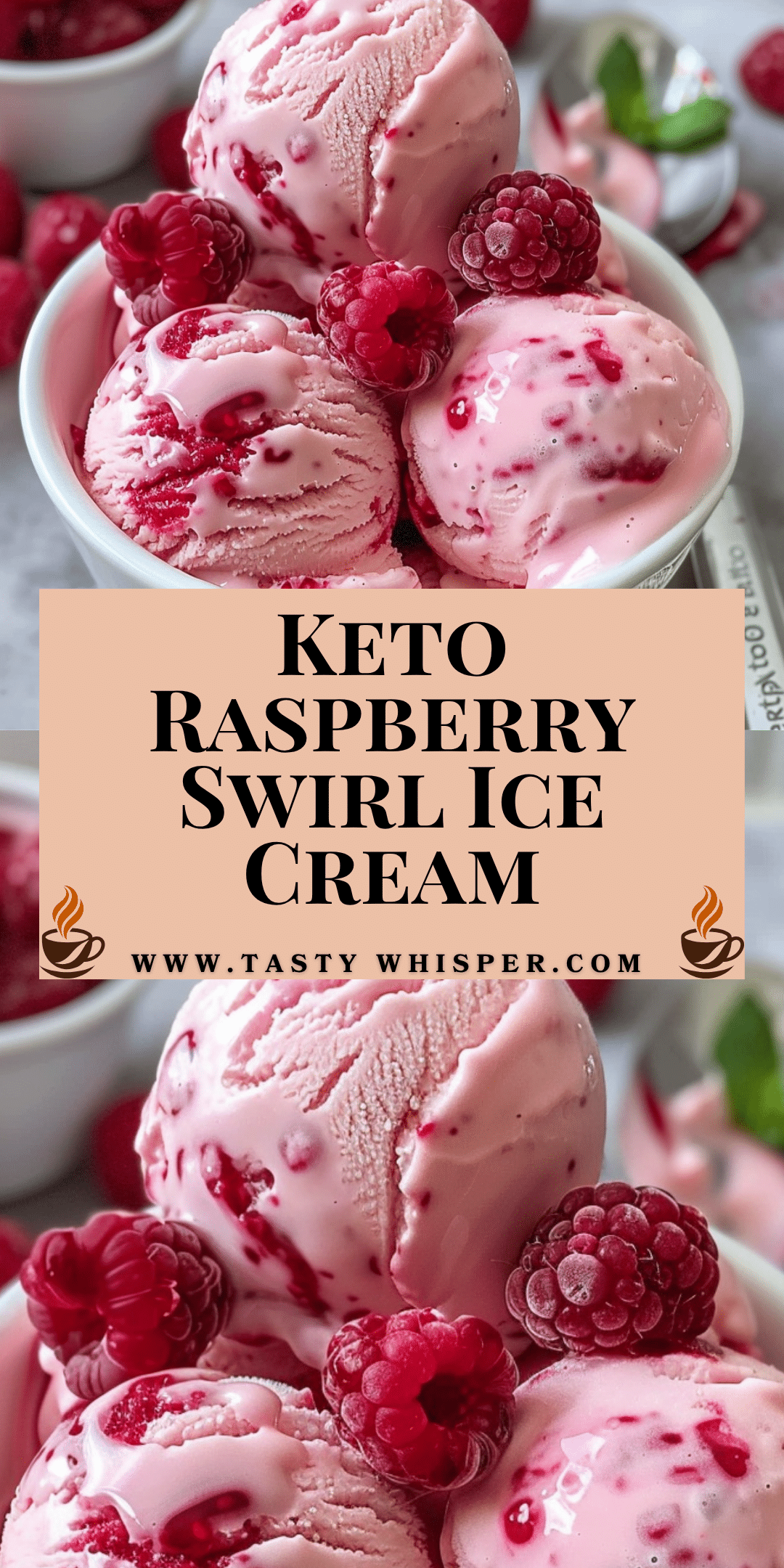 Keto Raspberry Swirl Ice Cream | Tasty Whisper