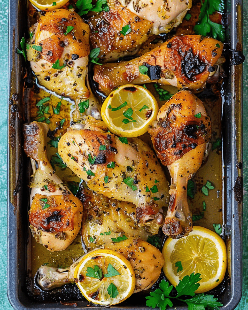 Baked Chicken Drumsticks with Lemon and Garlic