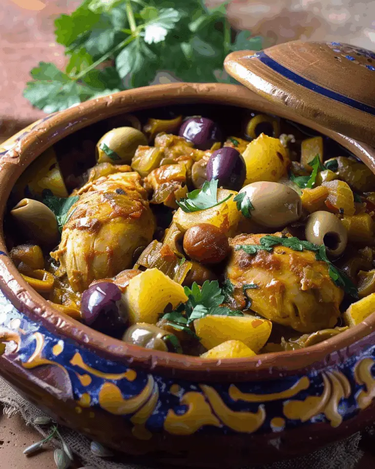 Moroccan Chicken Tagine with Potatoes and Olives