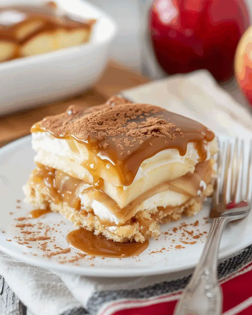 Caramel Apple Eclair Cake