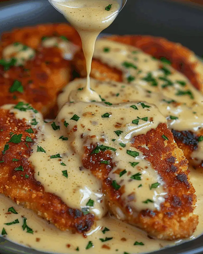 Parmesan Crusted Chicken with Creamy Garlic Sauce