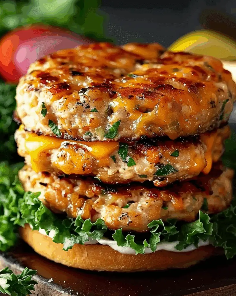 Ranch Cheddar Chicken Burgers