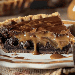 Rich and Gooey Caramel Brownie Pie