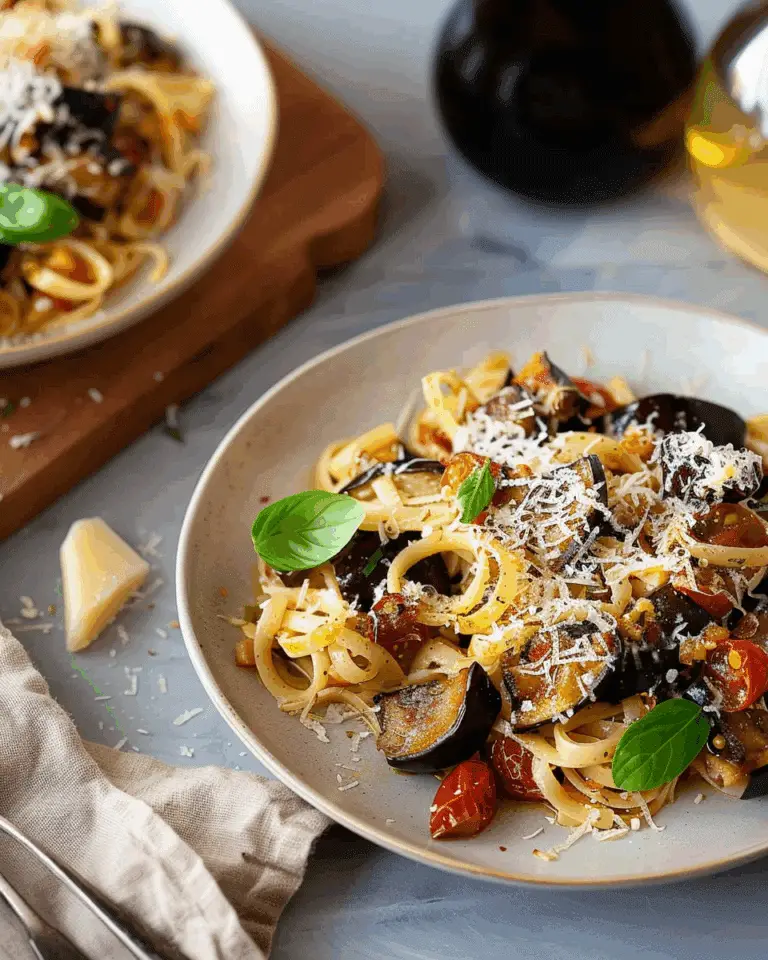 Eggplant and Fresh Tomato Pasta