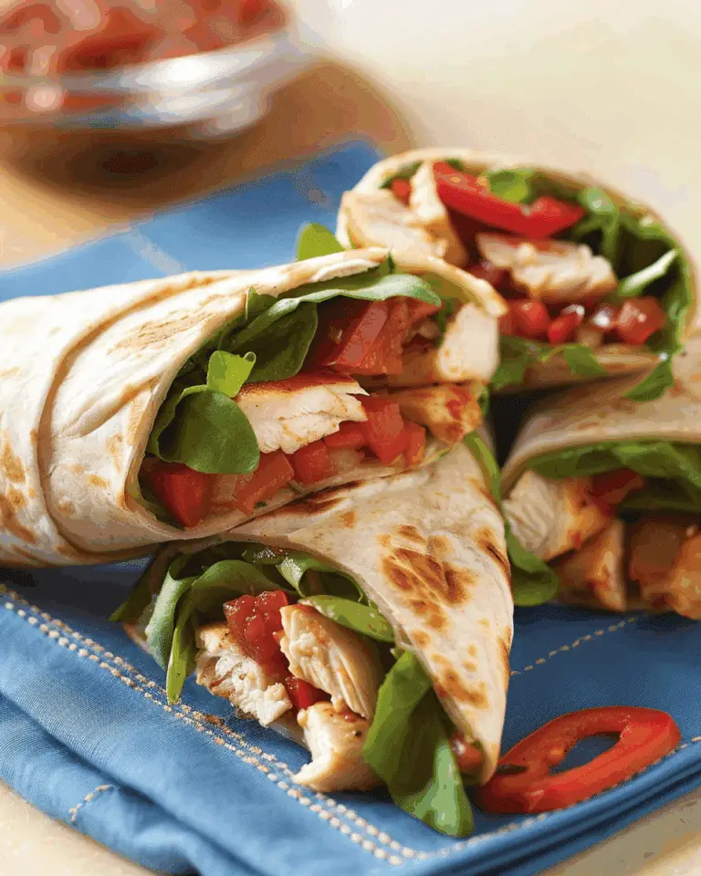Roasted Red Pepper and Chicken Wrap