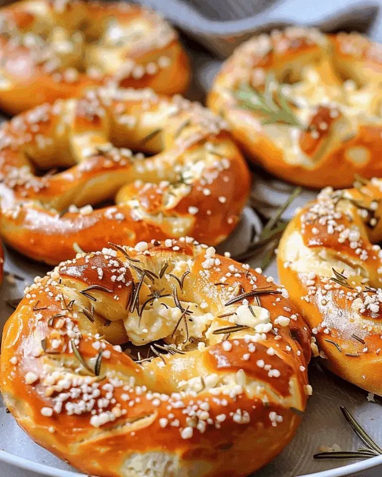 Rosemary Parmesan Pretzels with Mozzarella Filling
