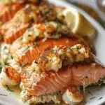 Sautéed Salmon Stuffed with Crab & Shrimp