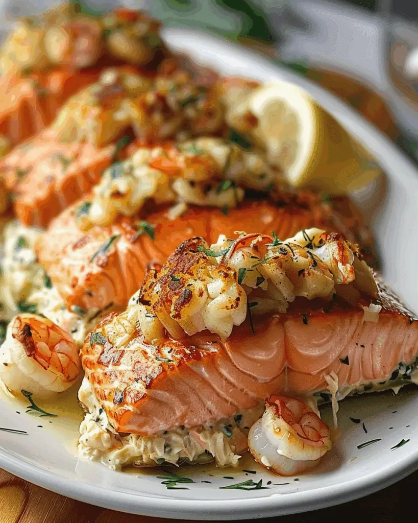 Sautéed Salmon Stuffed with Crab & Shrimp