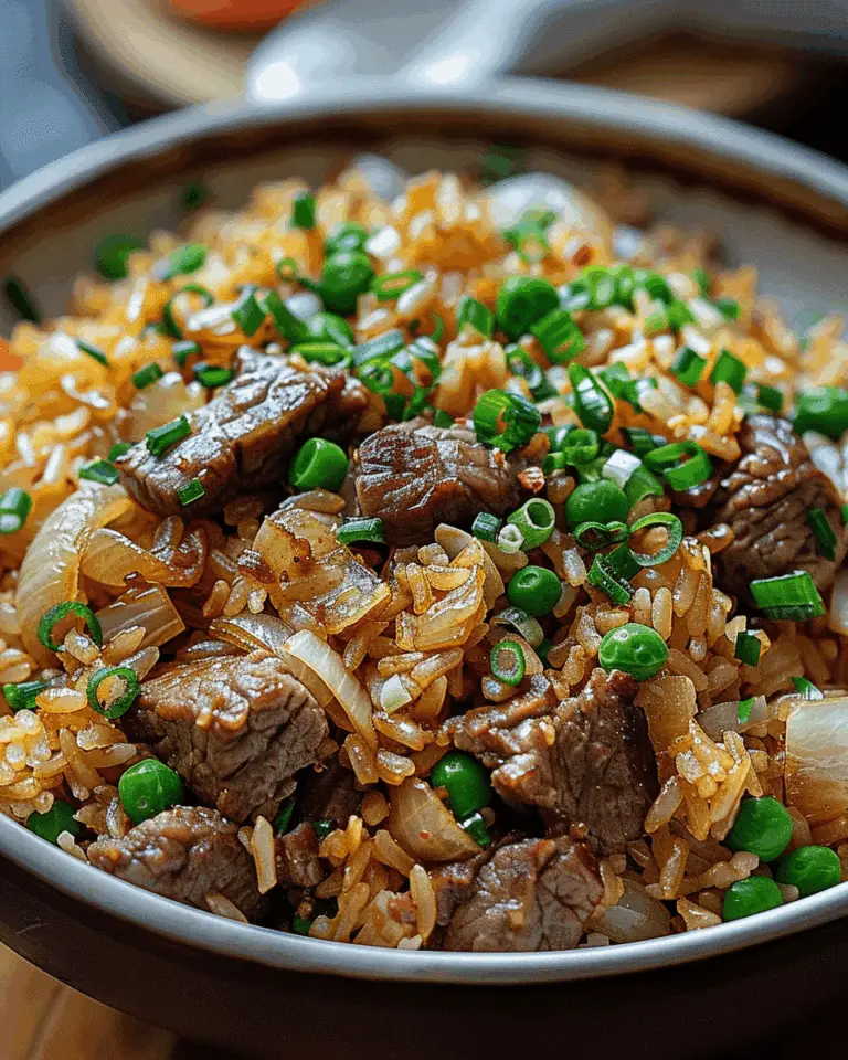 Savory Onion Beef Fried Rice