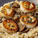 Seared Scallops with Mushroom Risotto