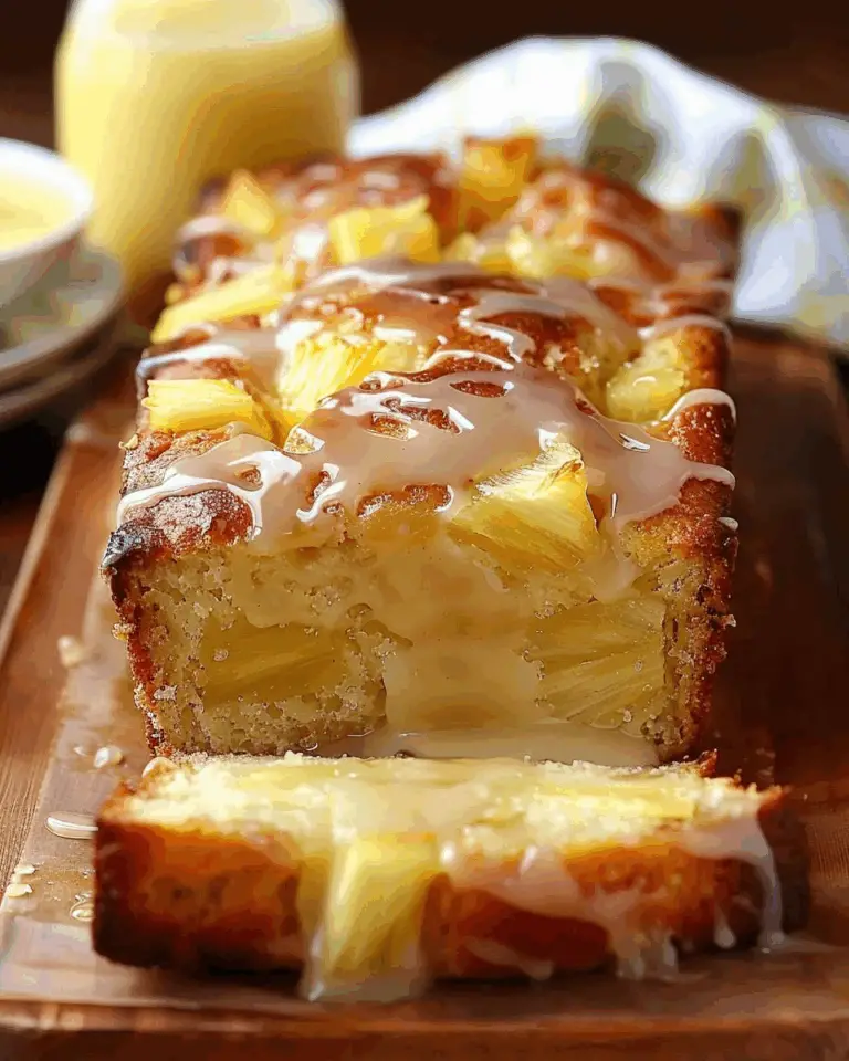 Tropical Pineapple Quick Bread with Pineapple Glaze