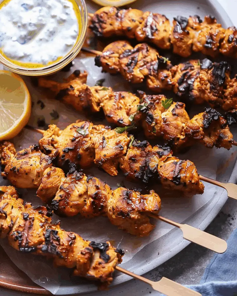 Yogurt Marinated Grilled Chicken Skewers