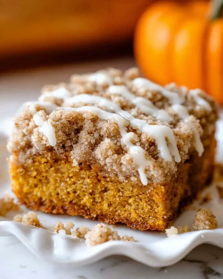 Pumpkin Coffee Cake with Streusel and Vanilla Glaze Recipe