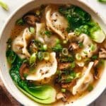 Potsticker Soup with Mushrooms and Baby Bok Choy Recipe