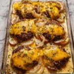Amish Cheesy Hamburger Steak Bake Casserole with Potatoes Recipe