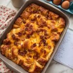 Easy Cheesy Croissant Breakfast Casserole Recipe
